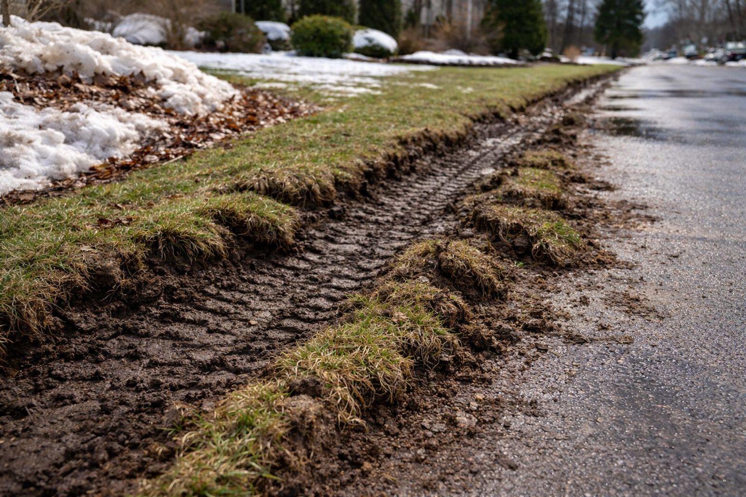 Read more about the article Snowplow Damage to Your Lawn: What to Do (and What to Avoid)